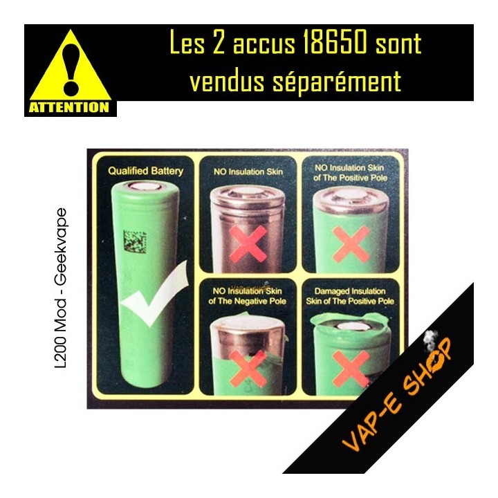 Securité accus Box L200 Mod GeekVape