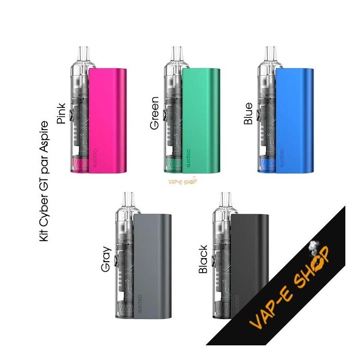 Cyber GT, Kit Pod Mod Aspire, autonomie 2400 mAh, contenance 3ml