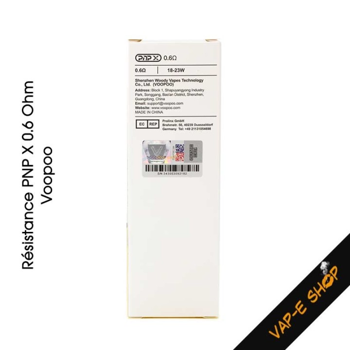 Résistances PNP X Voopoo - 0.15, 0.20, 0.30, 0.45, 0.60 et 0.80 Ohm