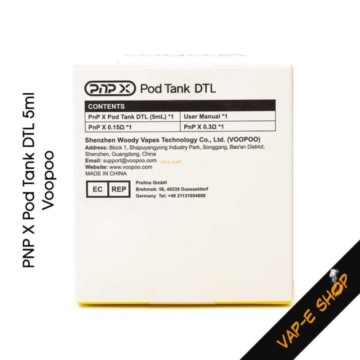 PnP X Pod Tank DTL Voopoo. Réservoir 5ml. Compatible kit Drag X2