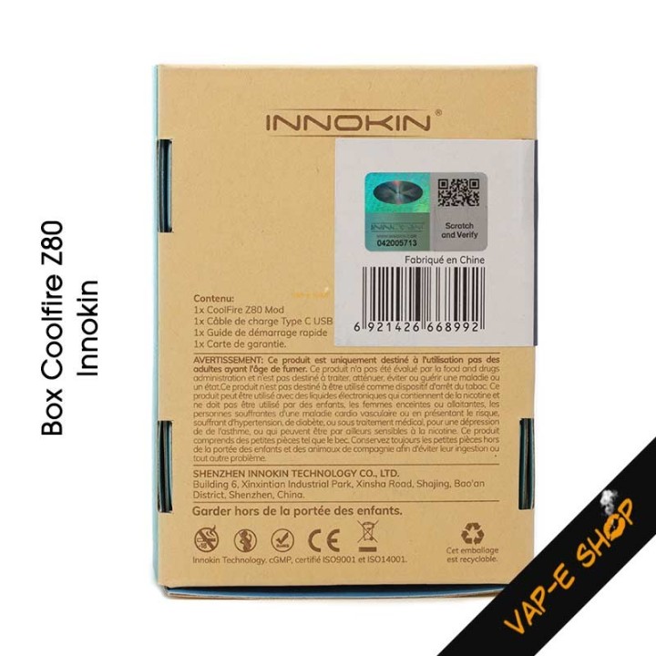 Box Coolfire Z80 par Innokin - Mod électronique 80W